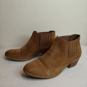 American Eagle Shanna Gore Cognac Ankle Bootie Size Women's 6.5 Wide